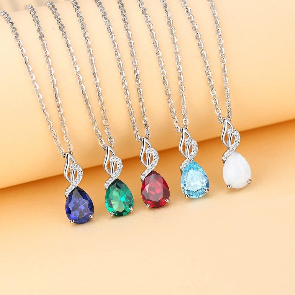 Hypoallergenic Emerald Pendant Necklace, Perfect Birthday Gift for Women - Picture 6 of 7